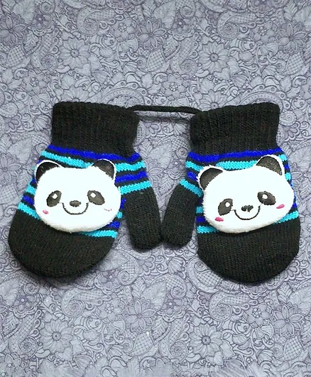 Kid-O-World Teddy Detailing Mittens - Black