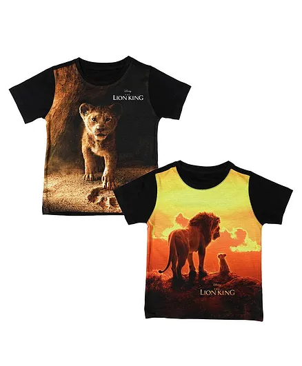Disney By Crossroads Pack Of 2 Half Sleeves Lion King Print Tees - Black