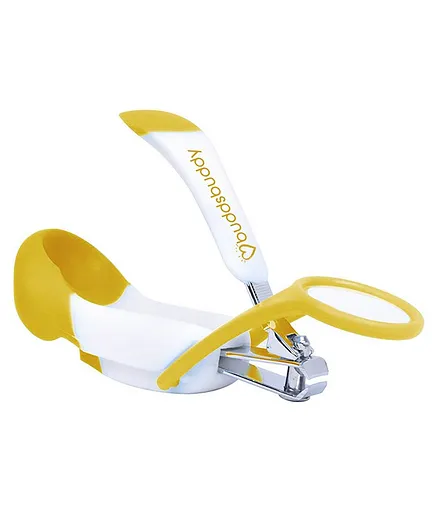 Buddsbuddy Premium BPA Free Baby Safety Nail Clipper with Magnifying Glass - Yellow