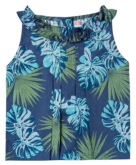 Kid Studio Floral Printed Sleeveless Top - Blue