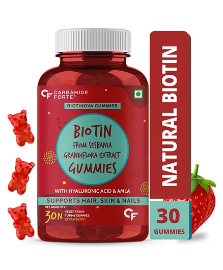 Carbamide Forte Biotin Gummies Strawberry and Orange Flavour - 30 Pieces