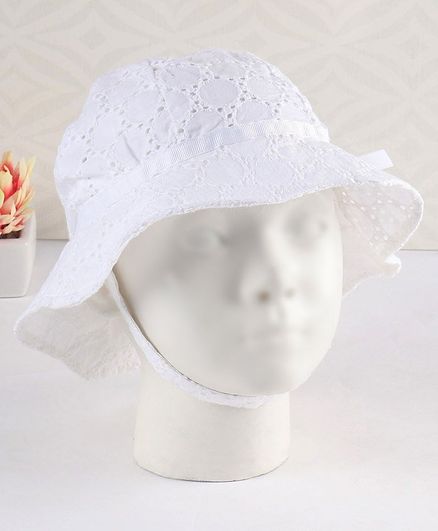 Fox Baby Hat White - Diameter 19 cm