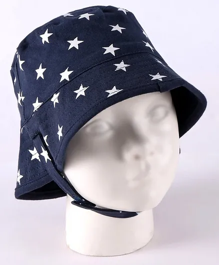 Fox Baby Hat Star Print - Blue