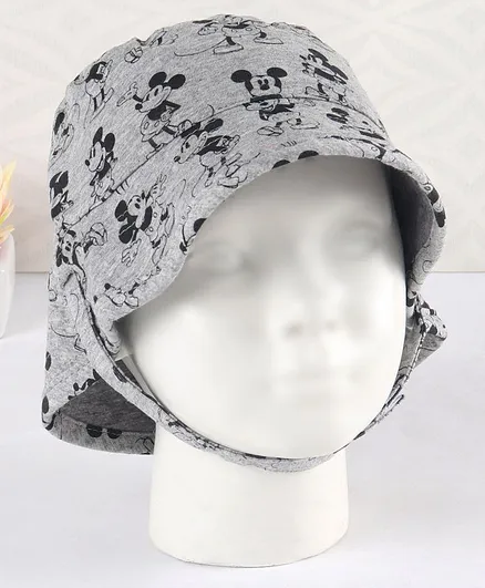 Fox Baby Hat Mickey Mouse Print Grey - Diameter 19 cm