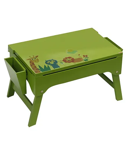 Kidoz Multipurpose Foldable Wooden Study Table - Green