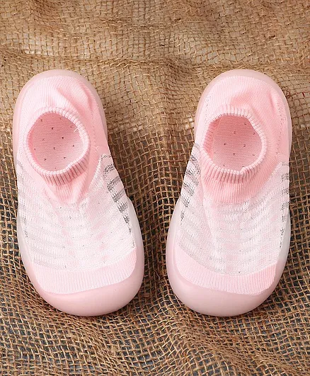 Hoppipola Striped Sock Shoes - Pink