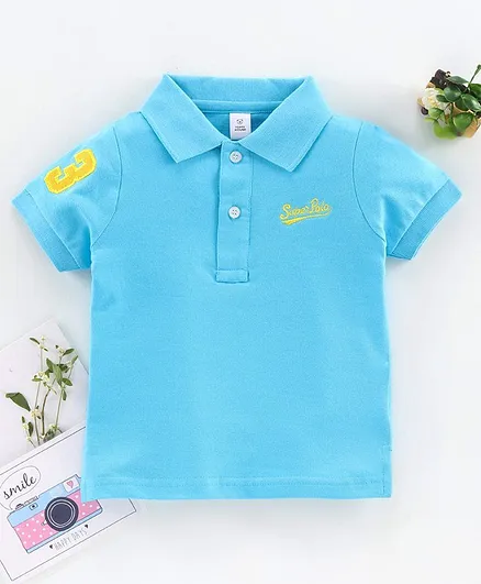 ToffyHouse Half Sleeves Polo T-Shirt Super Polo Embroidery - Blue