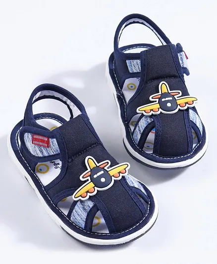 Cute Walk by Babyhug Sandals Airplane Patch - Navy Blue