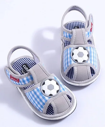 Cute Walk by Babyhug Sandals Football Patch - Grey