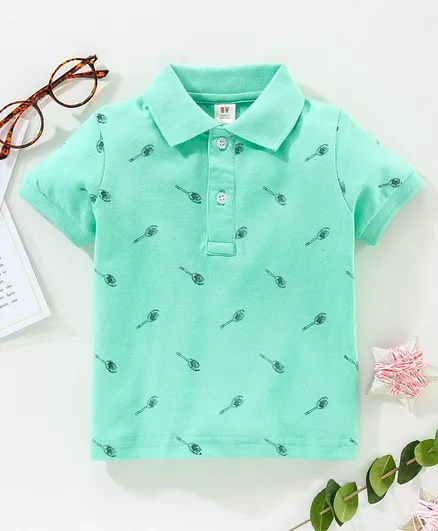 ToffyHouse Half Sleeves T-Shirt Racket Print - Green