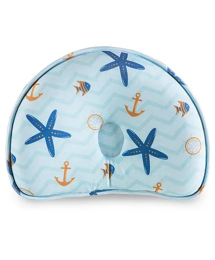 The White Willow Memory Foam Baby Head Shaping Pillow - Blue