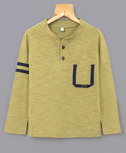 Little Carrot Full Sleeves Solid Tee - Olive Green