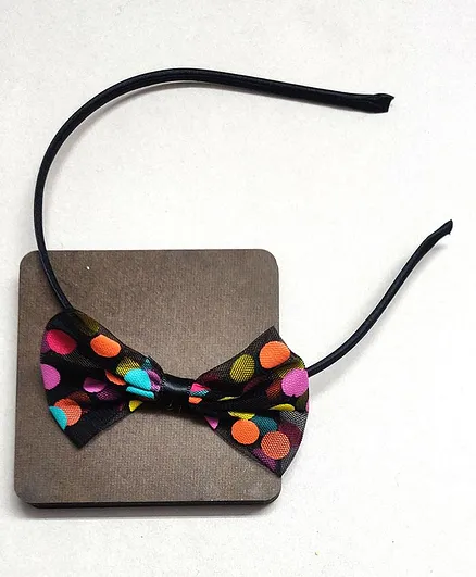 Kid-O-World Polka Bow Hair Band - Black