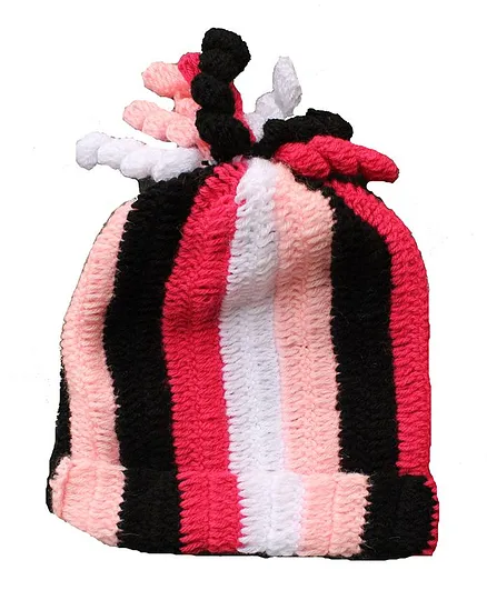 Woonie Handmade Colourful Striped Cap - Multi Colour