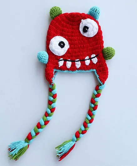 Woonie Handmade Devil Design Cap - Red
