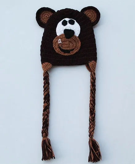 Woonie Handmade Bear Design Cap - Brown