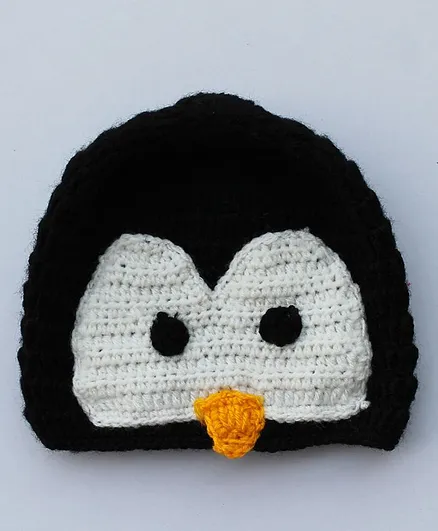 Woonie Handmade Penguin Cap - Circumference - 49 - Black