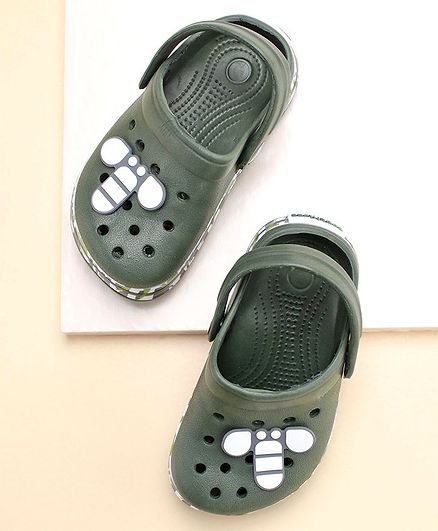 Toothless Clogs Dragon Applique - Olive Green