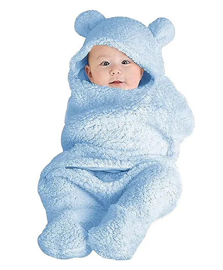 BeyBee 3 in 1 Hooded Blanket Cum Sleeping Bag - Light Blue
