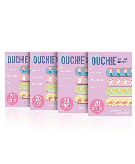 Ouchie Adhesive Bandages Pack Of 4 - 20 Strips Each