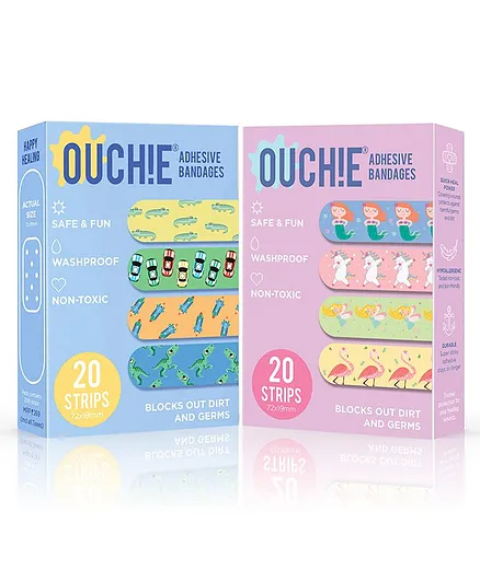 Ouchie Adhesive Bandages Pack Of 2 -20 Strips Each