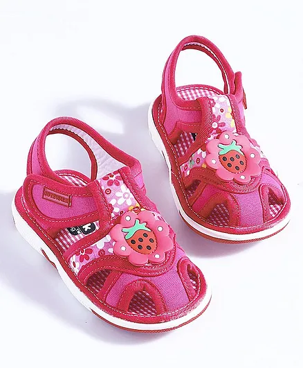 Cute Walk by Babyhug Closed Toe Sandals - Fuchsia