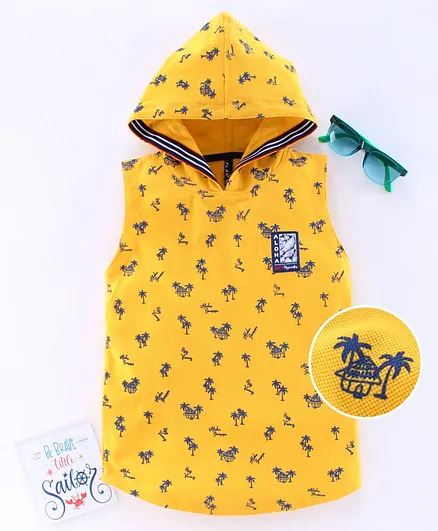 Play by Little Kangaroos Sleeveless Hooded Tee - Yellow