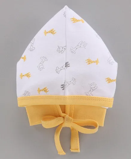 Child World Tie Knot Cap Giraffe Print Yellow - Diameter 7 cm