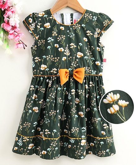 Twetoons Sleeveless Frock Floral Print - Green