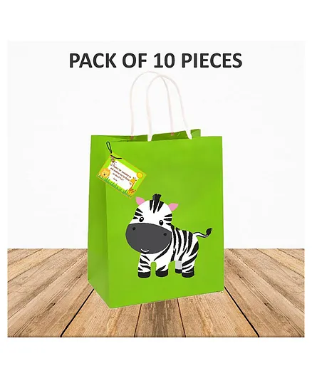Untumble Jungle Theme Party Bags Green - Pack of 10