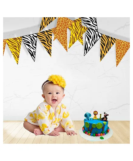 Untumble Jungle Animal Theme Flag Banner Multicolor - Length 1000 cm
