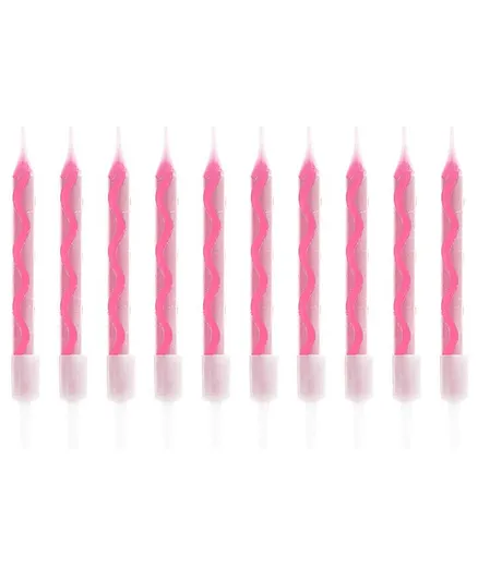 Party Anthem Candles Spiral Design Pink - Pack of 10