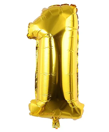 Party Anthem 1 Number Birthday Foil Balloon - Golden