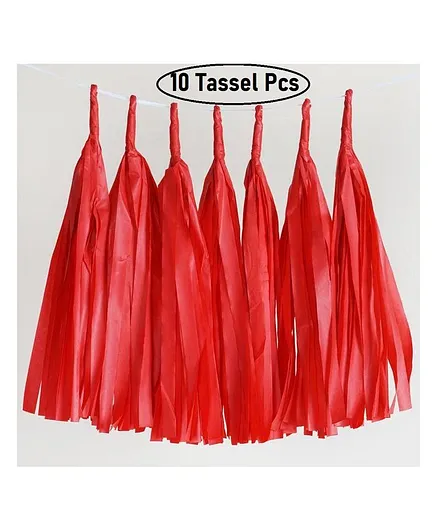 Party Anthem Tassel Garland Red - Pack of 10