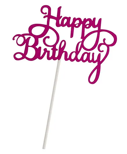 Party Anthem Happy Birthday Cake Topper - Pink