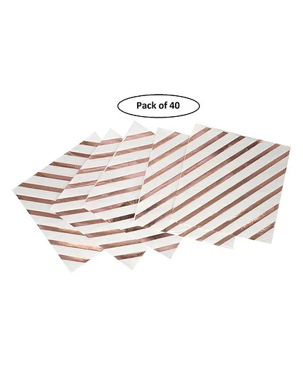 Party Anthem Paper Napkin Striped Print Rose Gold - 40 Sheets
