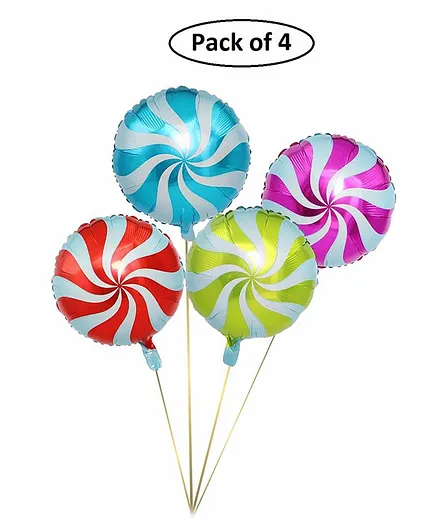Party Anthem Candy Foil Balloons Multicolor - Pack of 4