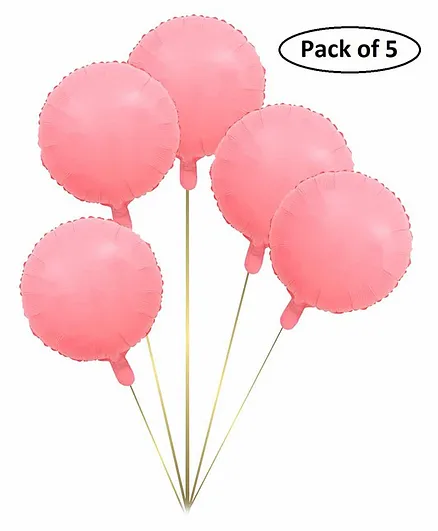 Party Anthem Macaron Pastel Foil Balloons Pink - Pack of 5
