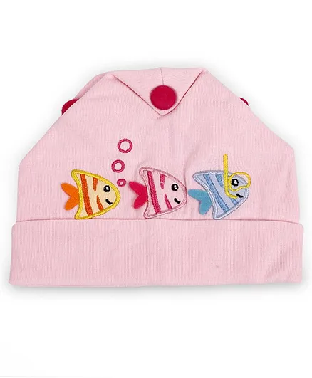 Tahanis Fish Embroidered Cap - Pink