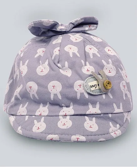 Tahanis Bunny Print Cap - Grey