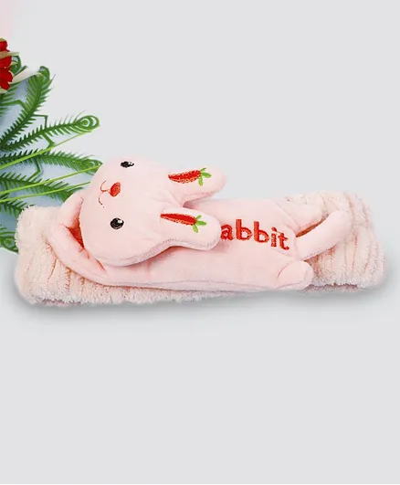 Tahanis Thick Plush Rabbit Headband - Pink