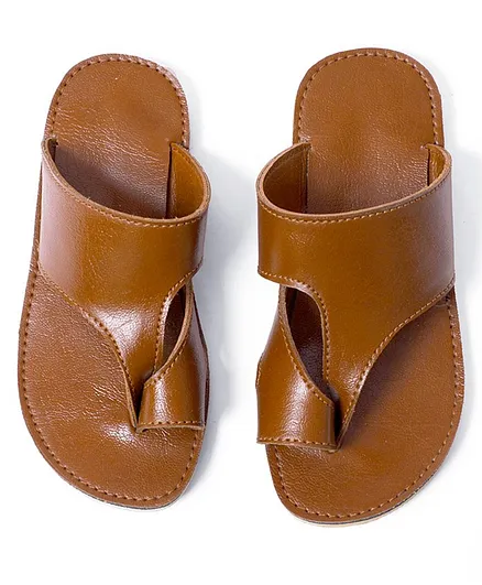 Tahanis Flat Band Chappals - Brown