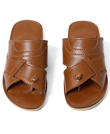 Tahanis Wide Toe Strap Sandals - Tan Brown