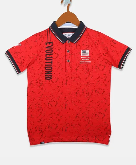 Monte Carlo Half Sleeves Evolution Printed Tee - Red
