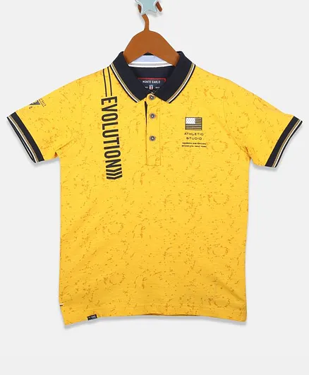 Monte Carlo Half Sleeves Evolution Printed Tee - Yellow