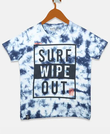 Monte Carlo Half Sleeves Tie & Dye Pattern Tee - Blue