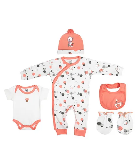 Mee Mee Cotton Printed Baby Clothing Gift Set Set of 5 - Pink