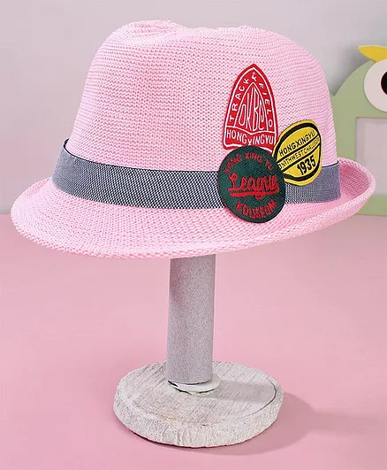 Babyhug Summer Hat Multi Patch Pink - Diameter 18 cm