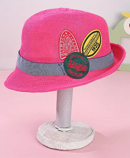 Babyhug Summer Hat Multi Patch Pink - Diameter 18 cm