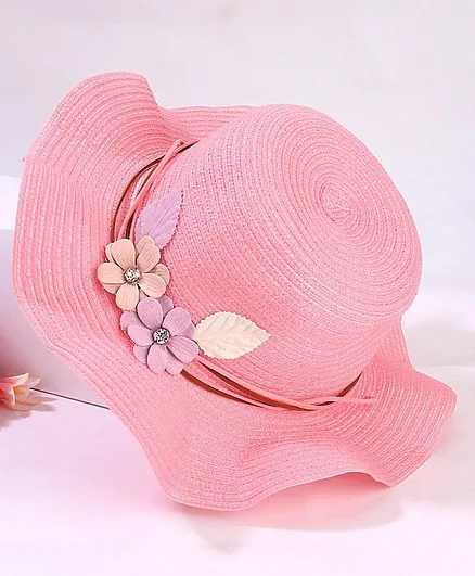 Babyhug Hat Flower Patch Pink - Diameter 18 cm